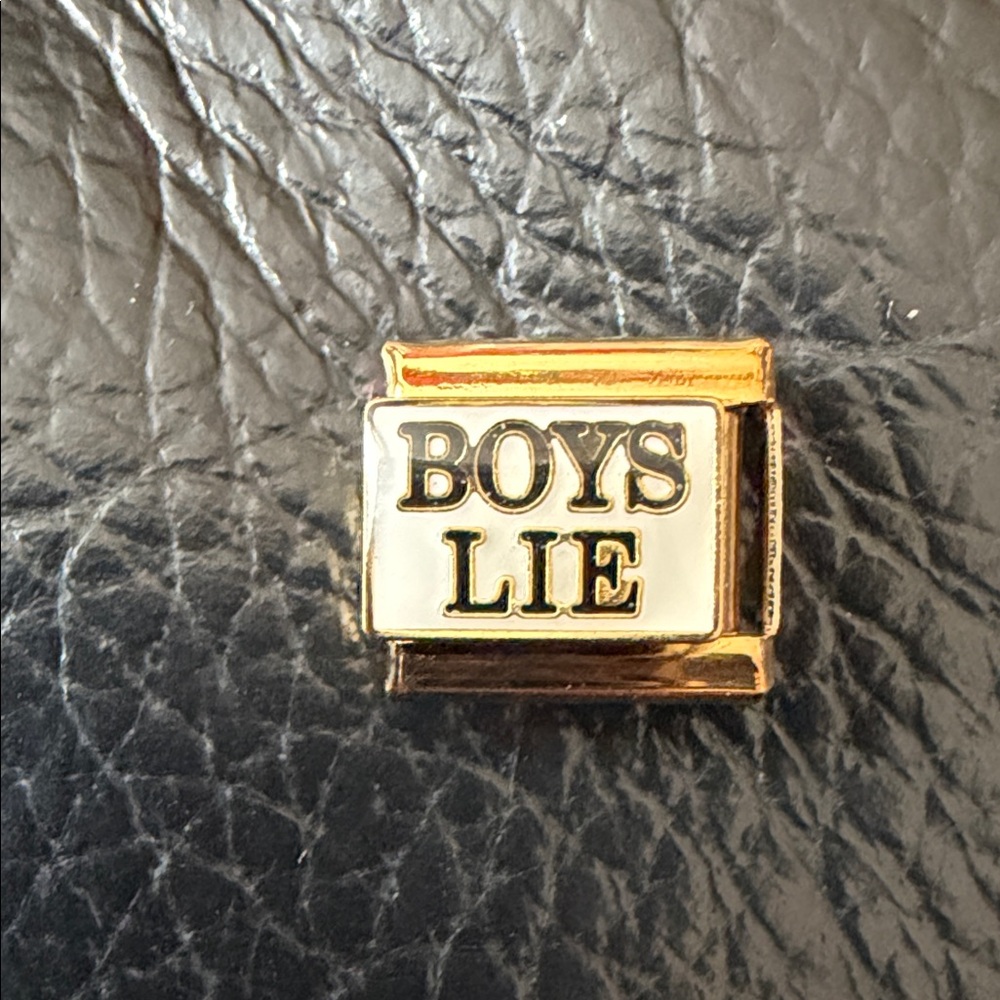 Gold-Tone “BOYS LIE” Italian Charm